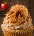 Cupcake with apple slice garnish