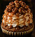 Cupcake with pecan-topped frosting